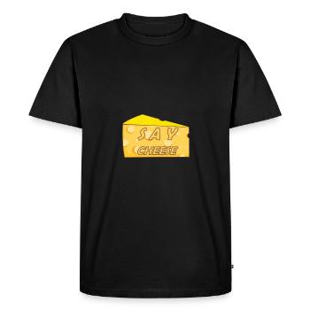 Say cheese Cheese Funny Photo Photo - Men's Premium Organic T-Shirt - black - Front - Nico (187cm)