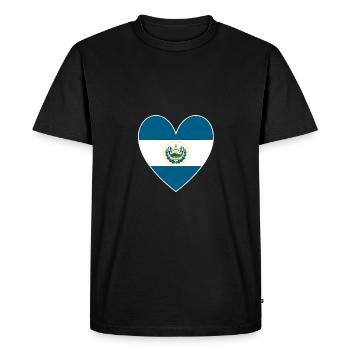 El Salvador Cœur Amérique centrale - T-shirt Premium bio Homme - noir - Devant - Nico (187cm)