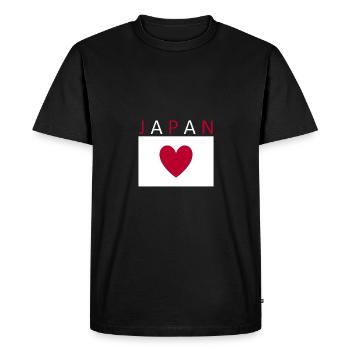 Drapeau du Japon Coeur Tokyo - T-shirt Premium bio Homme - noir - Devant - Nico (187cm)