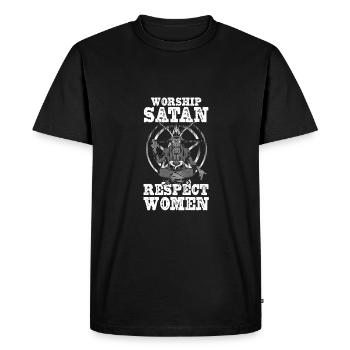 Satanisme Baphomet satanique Adoration de la chèvre Satan - T-shirt Premium bio Homme - noir - Devant - Nico (187cm)