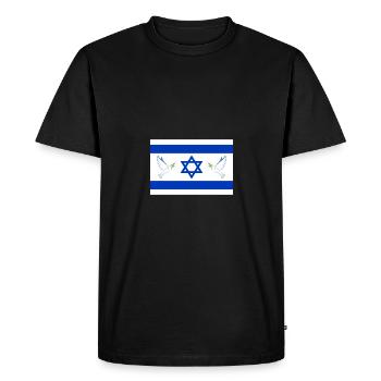 Israël Drapeau Colombe de la Paix Paix Moyen-Orient - T-shirt Premium bio Homme - noir - Devant - Nico (187cm)
