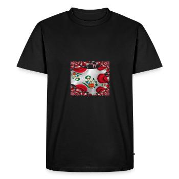 Peru Flag Lima South America - Men's Premium Organic T-Shirt - black - Front - Nico (187cm)