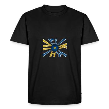 Drapeau de l’Ukraine Kiev - T-shirt Premium bio Homme - noir - Devant - Nico (187cm)