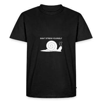 Ne vous stressez pas Escargot - T-shirt Premium bio Homme - noir - Devant - Nico (187cm)