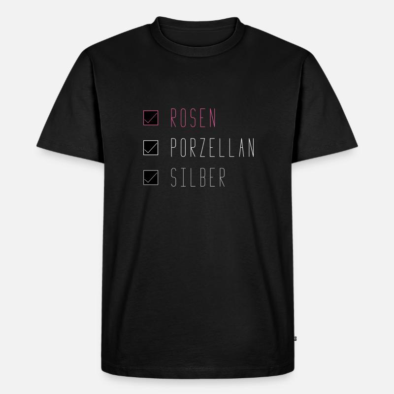 Silberne Hochzeit Jubiläum Geschenk - Männer Premium Bio T-Shirt - Schwarz