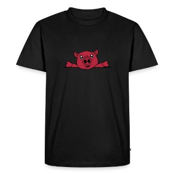 text write blank space wall barrier sitting friend - Men's Premium Organic T-Shirt - black - Front - Nico (187cm)