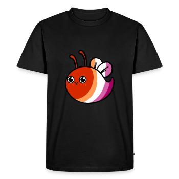 Abeille lesbienne Orange Rose Fierté lesbienne - T-shirt Premium bio Homme - noir - Devant - Nico (187cm)