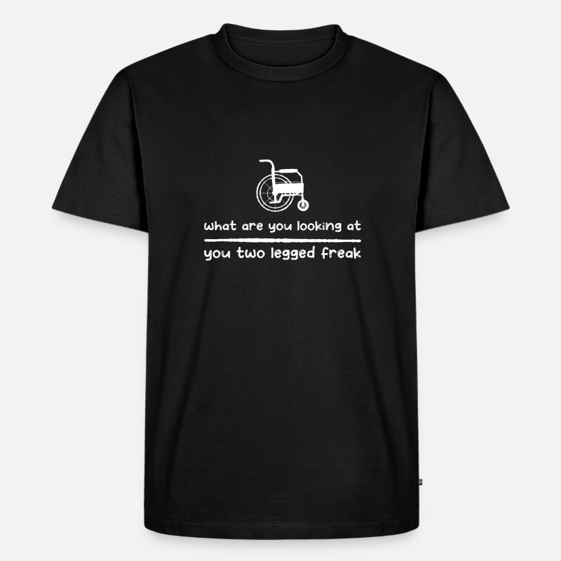 Rollstuhl Behinderung Handicap Rollstuhlfahrer - Männer Premium Bio T-Shirt - Schwarz