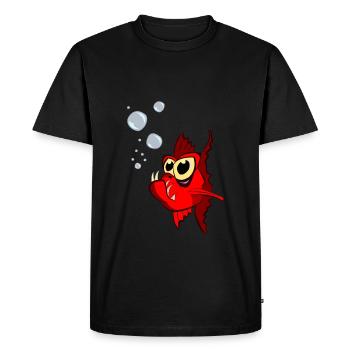 poisson rouge - T-shirt Premium bio Homme - noir - Devant - Nico (187cm)
