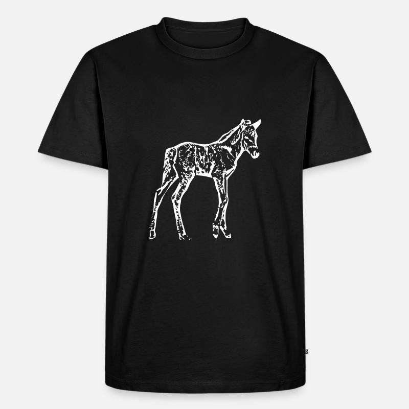 Pferd - Männer Premium Bio T-Shirt - Schwarz