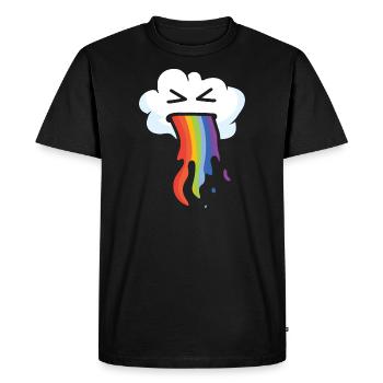 Le nuage kawaii vomit un arc-en-ciel - T-shirt Premium bio Homme - noir - Devant - Nico (187cm)