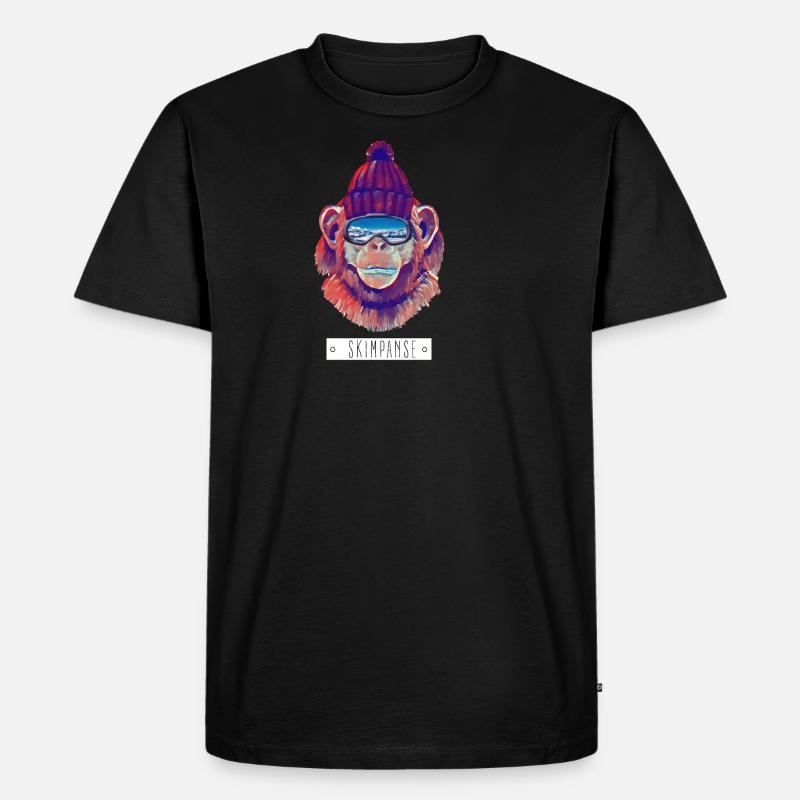 Skimpanse - Männer Premium Bio T-Shirt - Schwarz