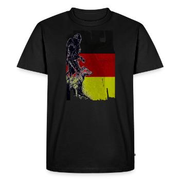Wikinger Wolf Flagge Deutschland - T-shirt Premium bio Homme - noir - Devant - Nico (187cm)