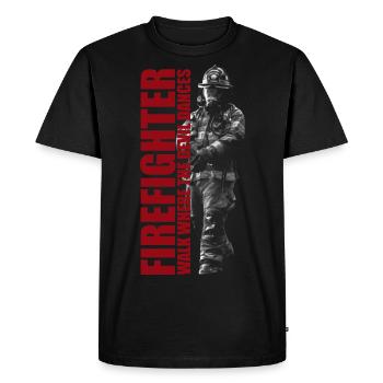 Firefighter firefighter deployment saying gift - Men's Premium Organic T-Shirt - black - Front - Nico (187cm)