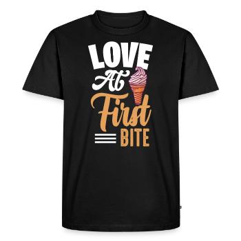 Love at first bite motif for ice cream lovers - Men's Premium Organic T-Shirt - black - Front - Nico (187cm)