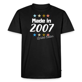 Fabriqué en 2007 Édition Limitée Vintage Anniversaire - T-shirt Premium bio Homme - noir - Devant - Nico (187cm)