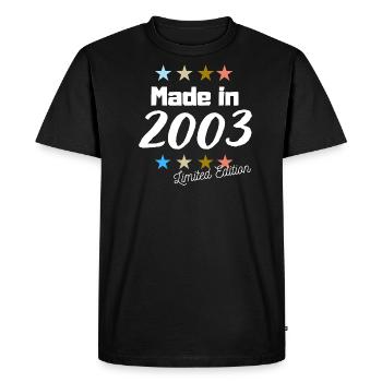 Made in 2003 Limited Edition Vintage Birthday - Men's Premium Organic T-Shirt - black - Front - Nico (187cm)