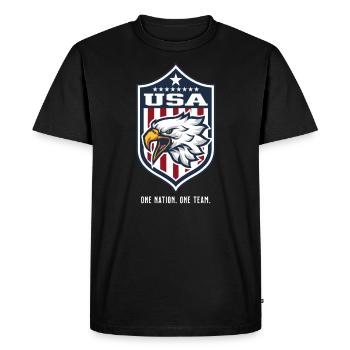 USA Eagle Team - Men's Premium Organic T-Shirt - black - Front - Nico (187cm)
