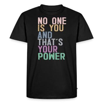 Personne n’est vous et c’est votre pouvoir - T-shirt Premium bio Homme - noir - Devant - Nico (187cm)