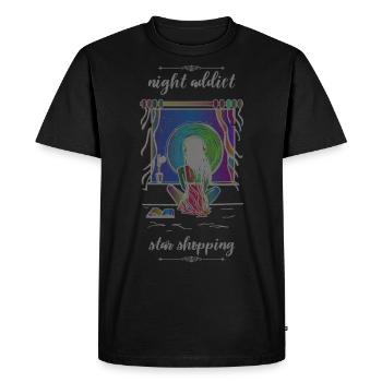 accro de nuit - T-shirt Premium bio Homme - noir - Devant - Nico (187cm)