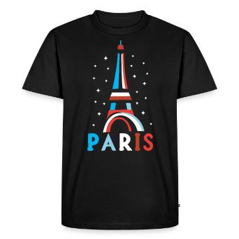 Gift Graphic Design Paris Tour Eiffel France - Men's Premium Organic T-Shirt - black - Front - Nico (187cm)