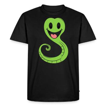 Humour petit serpent - T-shirt Premium bio Homme - noir - Devant - Nico (187cm)
