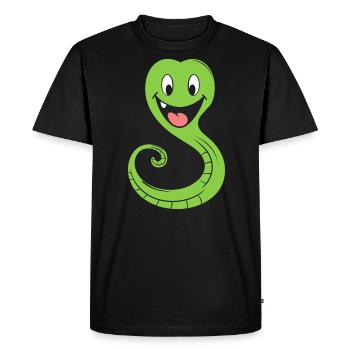 Humour petit serpent - T-shirt Premium bio Homme - noir - Devant - Nico (187cm)
