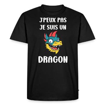 Bébé dragon - T-shirt Premium bio Homme - noir - Devant - Nico (187cm)