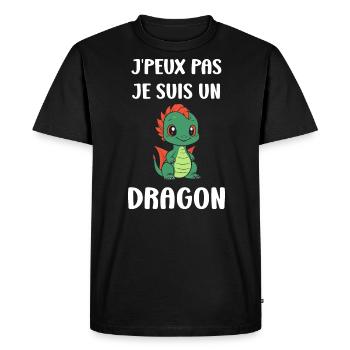 Bébé dragon - T-shirt Premium bio Homme - noir - Devant - Nico (187cm)