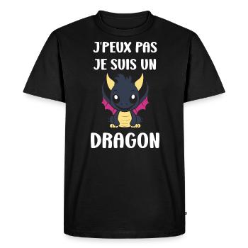 Bébé dragon - T-shirt Premium bio Homme - noir - Devant - Nico (187cm)