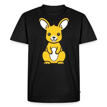 kangourou - T-shirt Premium bio Homme - noir - Devant - Nico (187cm)