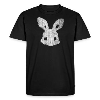 Lapin rétro au look usé - T-shirt Premium bio Homme - noir - Devant - Nico (187cm)