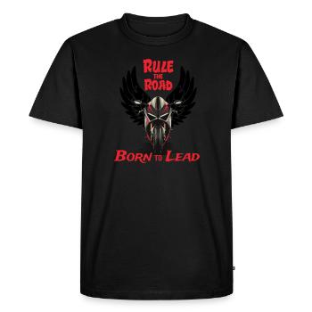 Freedom Trail: Biker Soul, Gift - Men's Premium Organic T-Shirt - black - Front - Nico (187cm)