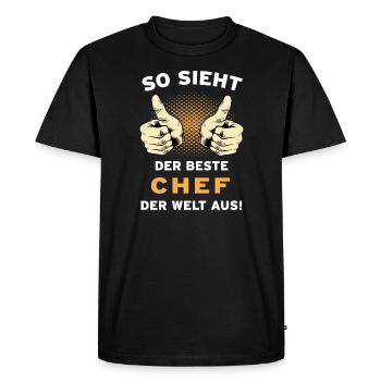 Bester Chef - Männer Premium Bio T-Shirt - Schwarz - Vorne - Nico (187cm)