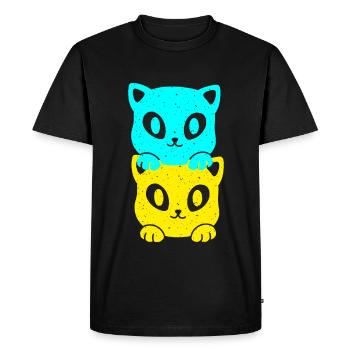 Ukraine Cats Cat Kittens Pets - Men's Premium Organic T-Shirt - black - Front - Nico (187cm)