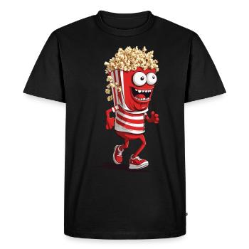 Popcorn Monster Halloween Movie Night Fun - Men's Premium Organic T-Shirt - black - Front - Nico (187cm)