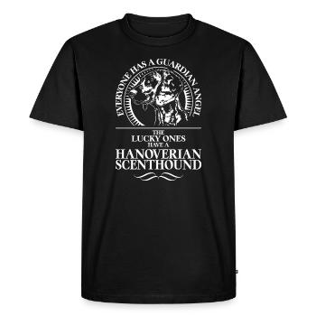 HANOVERIAN SCENTHOUND Guardian Angel Dog Saying - Men's Premium Organic T-Shirt - black - Front - Nico (187cm)