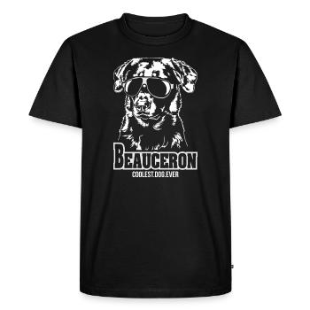 BEAUCERON coolest dog ever dog saying Wilsigns - Men's Premium Organic T-Shirt - black - Front - Nico (187cm)