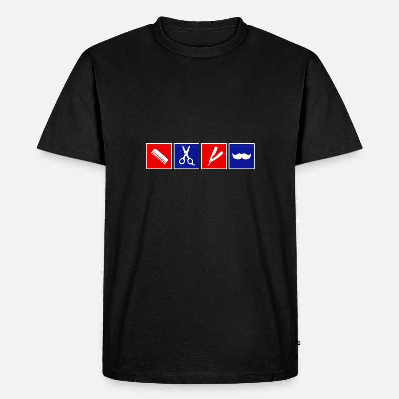 Barber - Männer Premium Bio T-Shirt - Schwarz