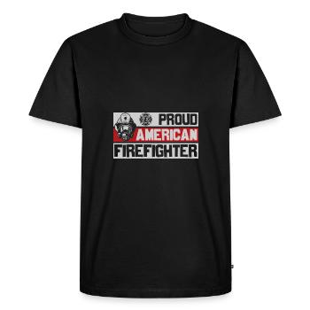 | Pompiers Héros | Gloire aux pompiers - T-shirt Premium bio Homme - noir - Devant - Nico (187cm)