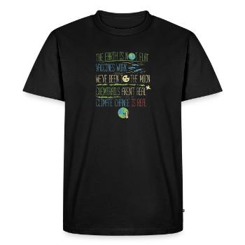 Terre plate Le changement climatique est réel - T-shirt Premium bio Homme - noir - Devant - Nico (187cm)
