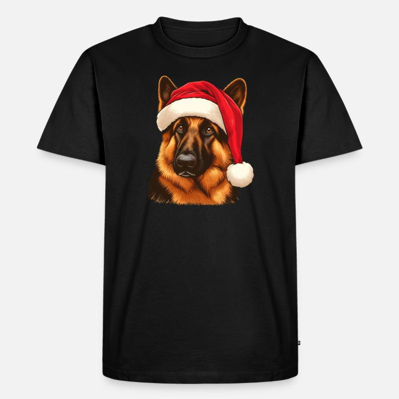 Deutscher Schäferhund Heiligabend - Männer Premium Bio T-Shirt - undefined