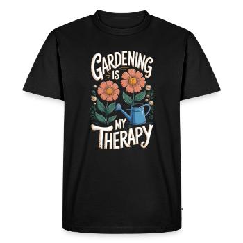 Le jardinage est ma thérapie - T-shirt Premium bio Homme - noir - Devant - Nico (187cm)