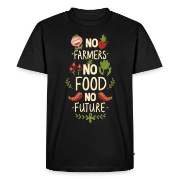 No Farmers No Food No Future Farmer Farmer - Men's Premium Organic T-Shirt - black - Front - Nico (187cm)