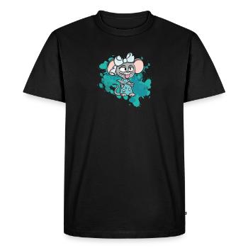 Souris de style aquarelle susi Naughty Wild Déclaration amour - T-shirt Premium bio Homme - noir - Devant - Nico (187cm)
