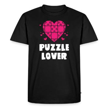 Amateur de puzzles - T-shirt Premium bio Homme - noir - Devant - Nico (187cm)