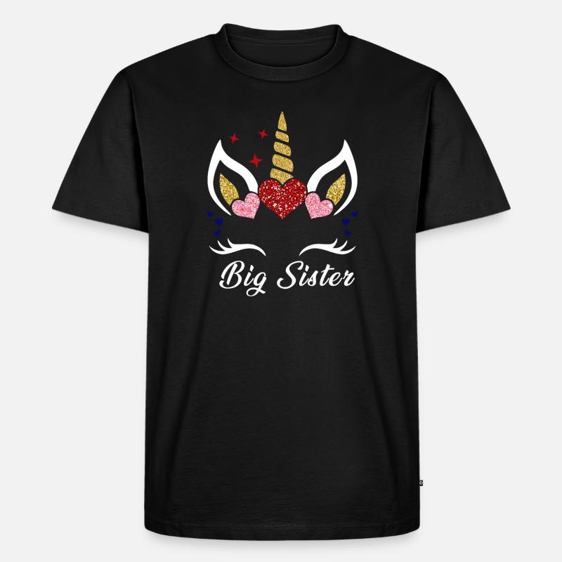Große Schwester - Männer Premium Bio T-Shirt - Schwarz