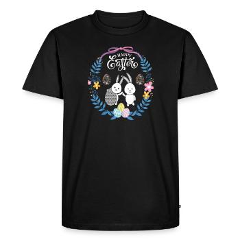 Joyeuses Pâques - T-shirt Premium bio Homme - noir - Devant - Nico (187cm)