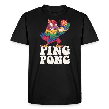 Ping Pong Parrot Outfit Table Tennis Bird - Men's Premium Organic T-Shirt - black - Front - Nico (187cm)