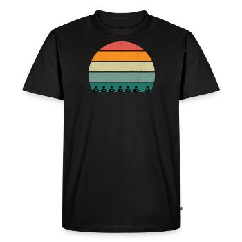 Aviron au coucher du soleil - T-shirt Premium bio Homme - noir - Devant - Nico (187cm)